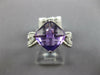 ESTATE 2.61CT DIAMOND & AAA AMETHYST 14KT WHITE GOLD 3D CUSHION & ROUND FUN RING