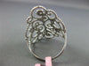 ESTATE WIDE .18CT ROUND DIAMOND 14KT WHITE GOLD CLASSIC OPEN FLOWER ETOILE RING