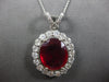 EXTRA LARGE 13.79CT DIAMOND & AAA RUBY 14KT WHITE GOLD 3D CLASSIC PENDANT #27986