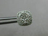 ESTATE .83CT DIAMOND 18K WHITE GOLD 3D SQUARE CLASSIC HALO CLUSTER STUD EARRINGS