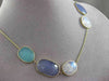 ANTIQUE EXTRA LONG 75.0CTW MULTI SHAPE GEM BY THE YARD 14KT YELLOW GOLD NECKLACE