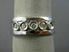 WIDE .23CT DIAMOND 14KT WHITE GOLD 3D ETOILE BEZEL MENS WEDDING ANNIVERSARY RING