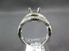 LARGE .67CT DIAMOND 14KT WHITE GOLD 3D 4 PRONG ROUND SEMI MOUNT ENGAGEMENT RING