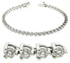 ESTATE 6.0CT DIAMOND 14KT WHITE GOLD CLASSIC ROUND 3 PRONG FUN TENNIS BRACELET