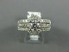 LARGE 2.0CT DIAMOND 14KT WHITE GOLD ROUND WEDDING ENGAGEMENT INSERT RING SET 302