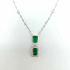 LARGE 2.63CT DIAMOND & AAA EMERALD 18KT 2 TONE GOLD ROUND & EMERALD CUT NECKLACE