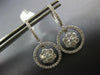 1.90CT DIAMOND 14KT WHITE GOLD 3D CLUSTER FLOWER CIRCLE OF LIFE HANGING EARRINGS