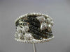 ESTATE LARGE 2.24CT WHITE & BLACK DIAMOND 14KT WHITE GOLD MULTI ROW FLOWER RING