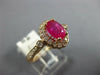 WIDE 1.24CT DIAMOND & AAA RUBY 14KT ROSE GOLD OVAL & ROUND HALO ENGAGEMENT RING