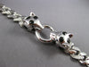 .82CT DIAMOND AAA SAPPHIRE & BLACK ENAMEL 14KT WHITE GOLD PANTHER CUBAN BRACELET