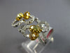 LARGE 2.14CT WHITE & FANCY YELLOW DIAMOND 18K 2 TONE GOLD INFINITY DIAGONAL RING