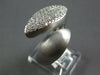 LARGE .90CT DIAMOND 14KT WHITE GOLD 3D MARQUISE SHAPE PAVE MATTE FINISH FUN RING