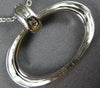 ESTATE LARGE .21CT DIAMOND 18KT WHITE GOLD 3D SIDEWAYS CLASSIC OVAL FUN PENDANT