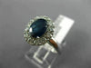 ESTATE LARGE 2.17CT DIAMOND & AAA SAPPHIRE 14KT WHITE GOLD HALO ENGAGEMENT RING