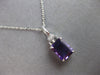 ESTATE 2.38CT DIAMOND & AAA AMETHYST 14KT WHITE GOLD EMERALD CUT & ROUND PENDANT