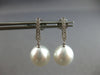 .16CT DIAMOND & AAA TAHITIAN PEARL 18K WHITE GOLD JOURNEY BAR HANGING EARRINGS