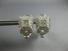 LARGE .90CT DIAMOND 14K WHITE GOLD 3D ROUND & PRINCESS SQUARE HANGING EARRINGS