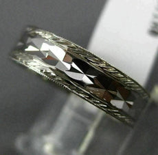 ESTATE 14KT WHITE GOLD FILIGREE MILGRAIN HAMMERED WEDDING ANNIVERSARY RING #1054