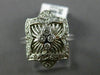ESTATE WIDE .30CT ROUND DIAMOND 14K WHITE GOLD 3D PAVE ETOILE SQUARE FLOWER RING