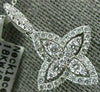 ESTATE .57CT DIAMOND 18K WHITE GOLD 3D CLASSIC 4 LEAF CLOVER FLOWER LOVE PENDANT