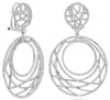 EXTRA LARGE 3.65CT DIAMOND 18KT WHITE GOLD DOUBLE CIRCULAR CRISS CROSS EARRINGS