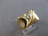 LARGE .35CT DIAMOND 14K YELLOW GOLD SOLITAIRE ROUND BEZEL SQUARE MENS RING 28153