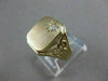 ESTATE .07CT OLD MINE DIAMOND 14K YELLOW GOLD 3D FILIGREE SIGNET MENS RING #1233