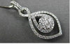 ANTIQUE .70CT DIAMOND 18KT WHITE GOLD FLOWER INFINITY DROP PENDANT & CHAIN
