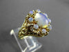 ANTIQUE LARGE AAA OPAL 14KT YELLOW GOLD FILIGREE CLUSTER FLOWER RING #23329