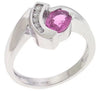 ESTATE 1.17CT DIAMOND & AAA PINK SAPPHIRE 14KT WHITE GOLD OVAL & ROUND FUN RING