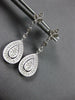 ESTATE .3CT DIAMOND 14KT WHITE GOLD 3D PAVE TEAR DROP FLOWER HANGING EARRINGS