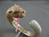 25.08CT WHITE & PINK DIAMOND & AAA EMERALD 18K WHITE & ROSE GOLD BANGLE BRACELET