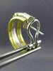 ESTATE WIDE .14CT DIAMOND 18KT WHITE & YELLOW GOLD HOOP CLIP ON EARRINGS #26164