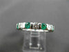 ESTATE 1.71CT DIAMOND & AAA COLOMBIAN EMERALD 14K WHITE GOLD ETERNITY RING 22293