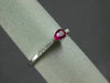 ESTATE .34CT DIAMOND & AAA RUBY 14KT WHITE GOLD 3D ROUND & PEAR SHAPE FUN RING