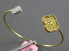 .73CT WHITE & INTENSE FANCY YELLOW DIAMOND 18KT 2 TONE GOLD 3D BANGLE BRACELET