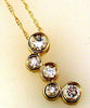 .42CT DIAMOND 14KT YELLOW GOLD ROUND 5 STONE BEZEL JOURNEY LOVE FLOATING PENDANT