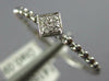 ESTATE NARROW .09CT DIAMOND 18KT WHITE GOLD SQUARE CLUSTER BEADED PAVE FUN RING