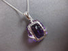 LARGE 8.82CT DIAMOND & AAA AMETHYST 14KT WHITE GOLD CUSHION & ROUND LOVE PENDANT