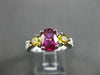 1.95CT DIAMOND & AAA SAPPHIRE & RUBALITE 18K WHITE GOLD 3D ENGAGEMENT RING 27634