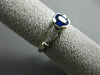 ESTATE .89CT DIAMOND & AAA SAPPHIRE 14K WHITE GOLD 3D SEMI BEZEL ENGAGEMENT RING
