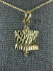ESTATE 14KT YELLOW GOLD 3D DIAMOND CUT STAR OF DAVID FLOATING PENDANT #1428