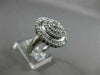 ESTATE LARGE 1.26CT DIAMOND 14KT WHITE GOLD 3D ETOILE OVAL DOUBLE HALO LOVE RING
