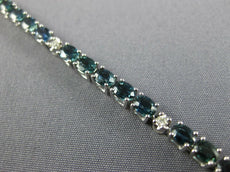 8.06CT DIAMOND & AAA SAPPHIRE 18KT WHITE GOLD 3D OVAL & ROUND TENNIS BRACELET