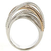LARGE 2.8CT WHITE & PINK DIAMOND 18K WHITE & ROSE GOLD INFINITY ANNIVERSARY RING
