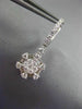 LARGE 14KT WHITE GOLD HUGGIE HANGING EARRINGS. 3D FLOWER OCTAGON DESIGN