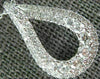 ESTATE .60CT DIAMOND 18KT WHITE GOLD 3D DOUBLE HALO TEAR DROP FLOATING PENDANT