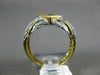 ESTATE .55CT AAA SAPPHIRE 18KT TWO TONE GOLD 3D INVISIBLE SQUARE FOUR STONE RING