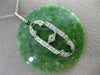 ANTIQUE LARGE .45CT OLD MINE DIAMOND & JADE PLATINUM 3D CIRCLE PENDANT #25415