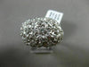 ESTATE EXTRA LARGE .10CT DIAMOND 14KT WHITE GOLD 3D MATTE & SHINY FLOWER RING